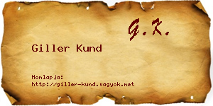 Giller Kund névjegykártya